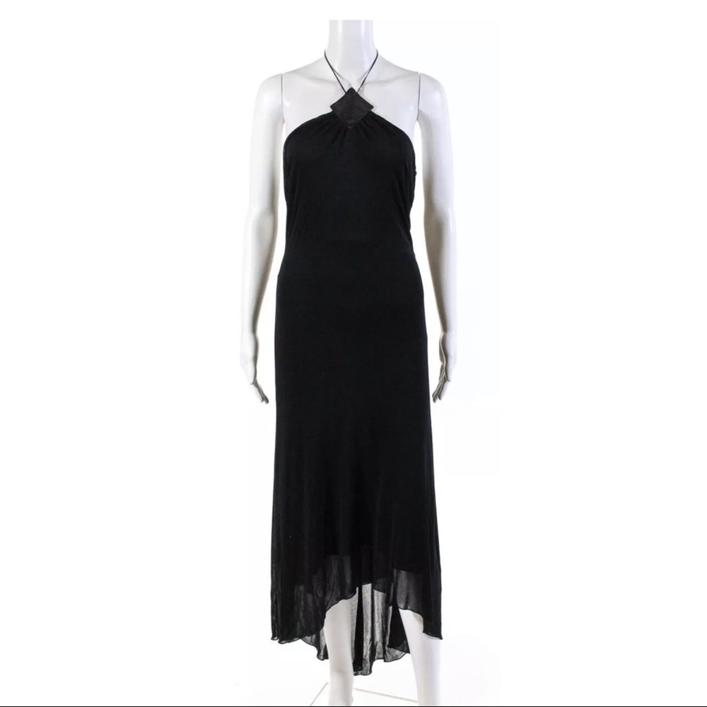 Roberta Scarpa Halter Asymmetric Dress Black Sz 42
